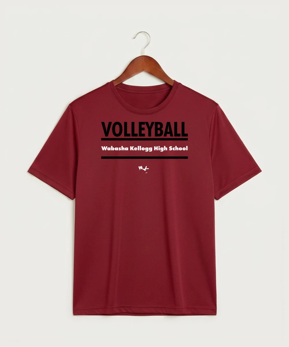Wabasha Kellogg High School Volleyball (Girls) - Deep Red Sport-Tek PosiCharge Competitor Tee. ST350