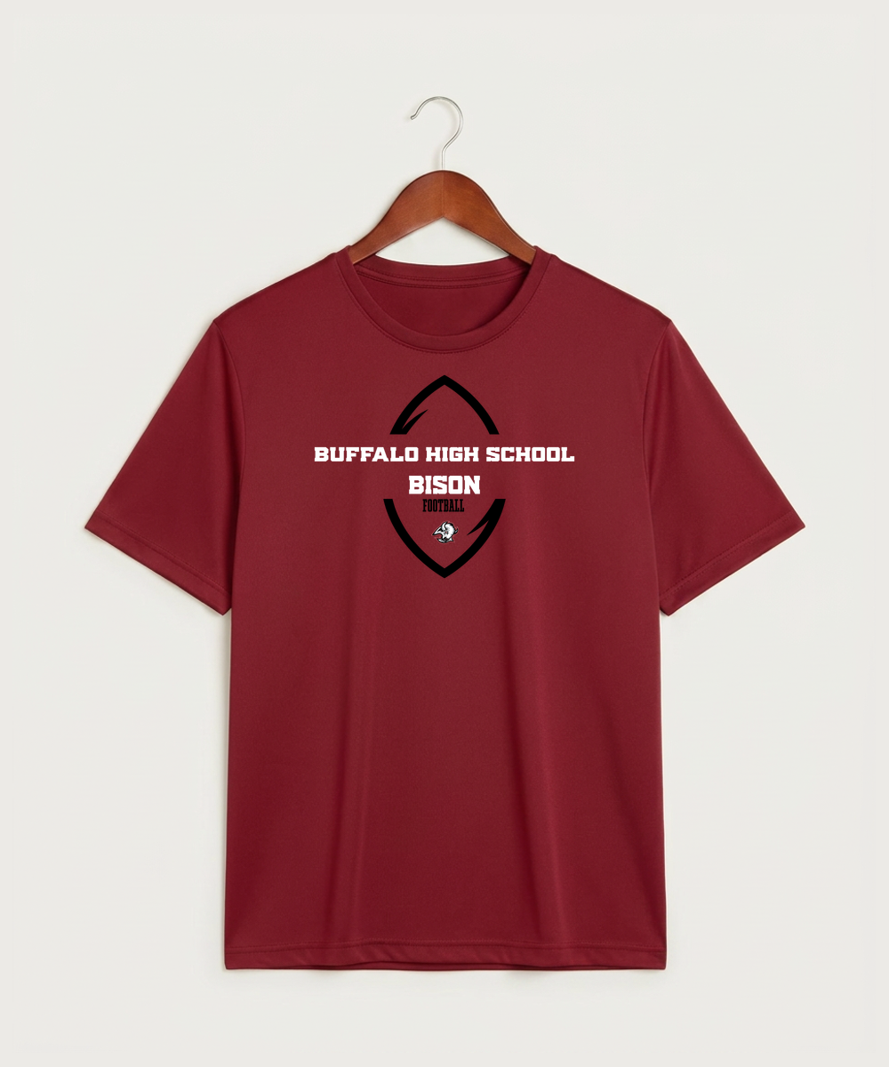 Buffalo High School Football (Boys) - Deep Red Sport-Tek PosiCharge Competitor Tee. ST350