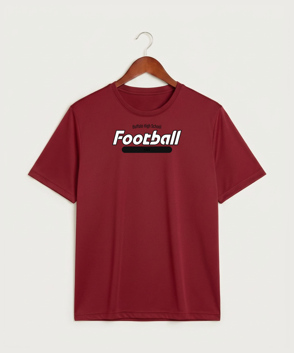 Buffalo High School Football (Boys) - Deep Red Sport-Tek PosiCharge Competitor Tee. ST350