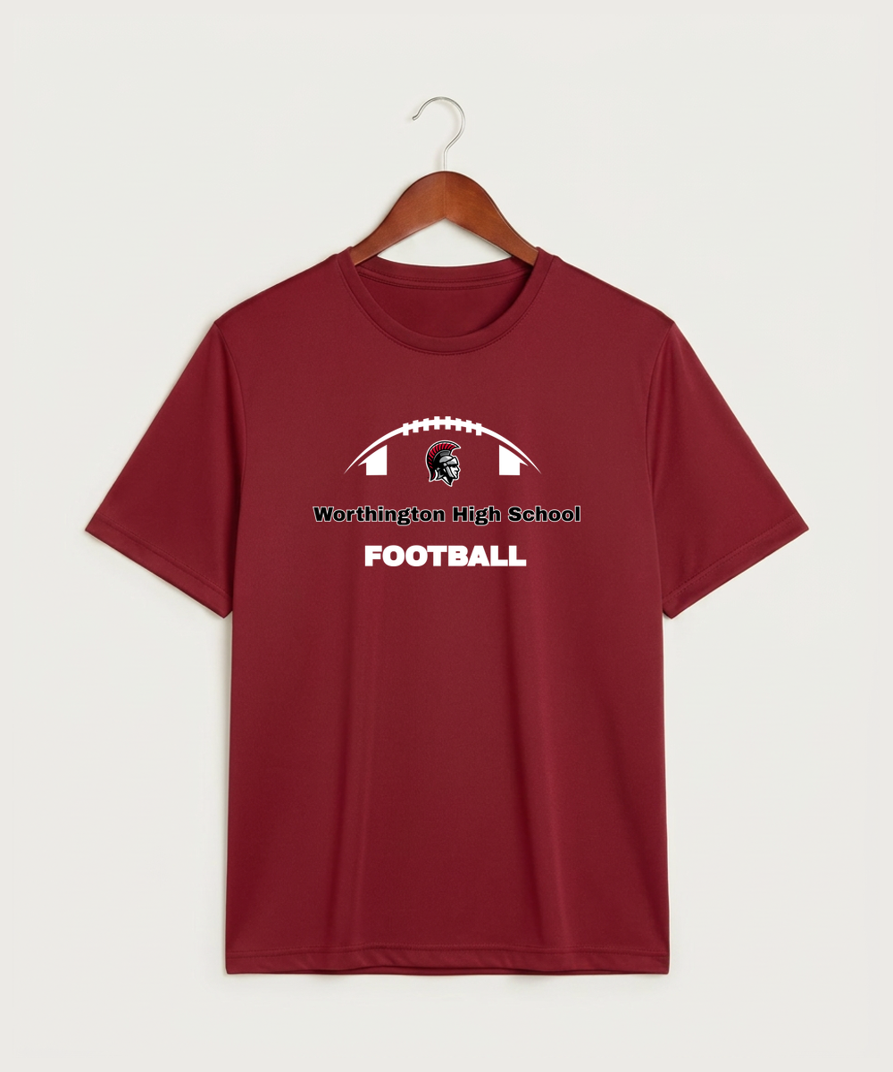 Worthington High School Football (Boys) - Deep Red Sport-Tek PosiCharge Competitor Tee. ST350