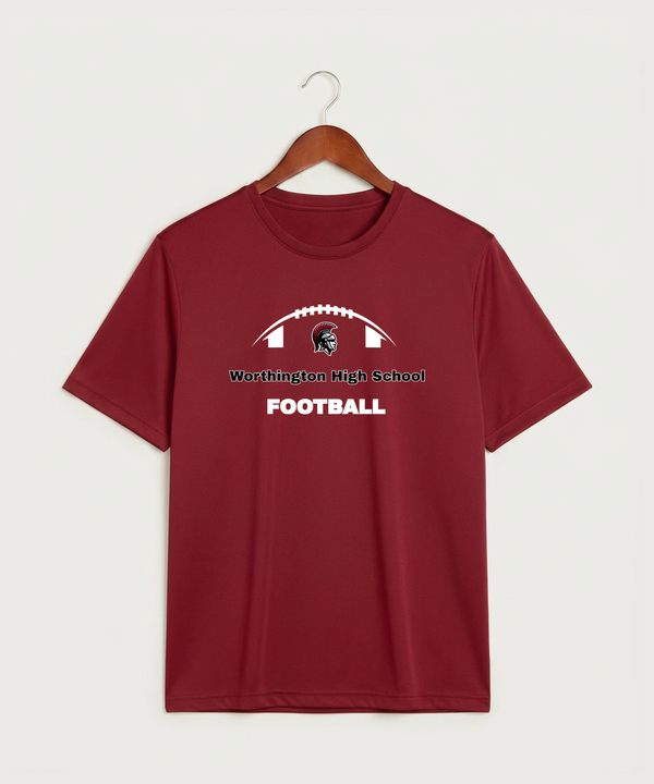 Worthington High School Football (Boys) - Deep Red Sport-Tek PosiCharge Competitor Tee. ST350