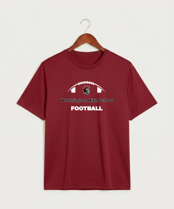 Worthington High School Football (Boys) - Deep Red Sport-Tek PosiCharge Competitor Tee. ST350