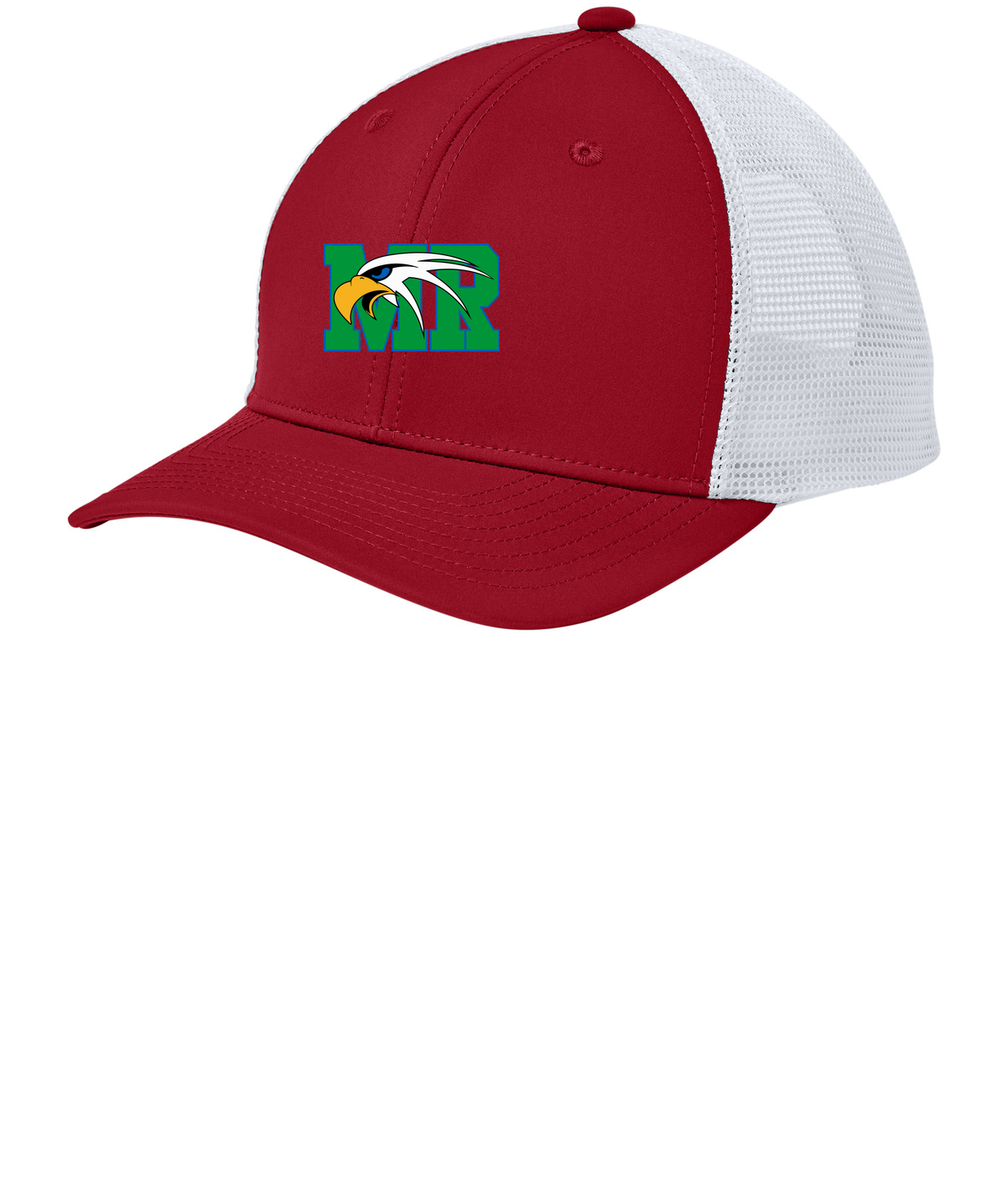 Maple River High School hockey_boys - Deep Red/ White Sport-Tek Club Trucker Cap STC46