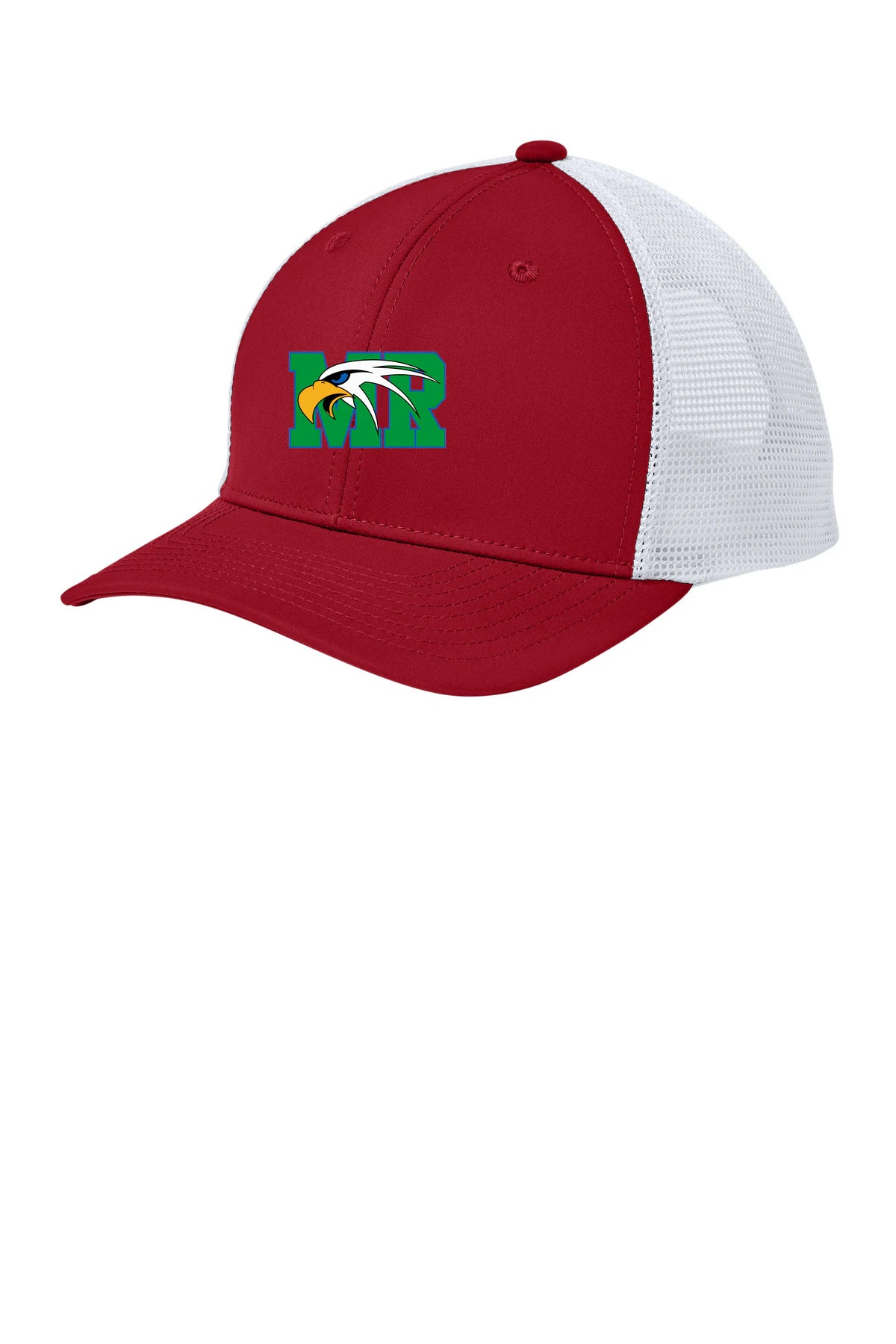 Maple River High School hockey_boys - Deep Red/ White Sport-Tek Club Trucker Cap STC46