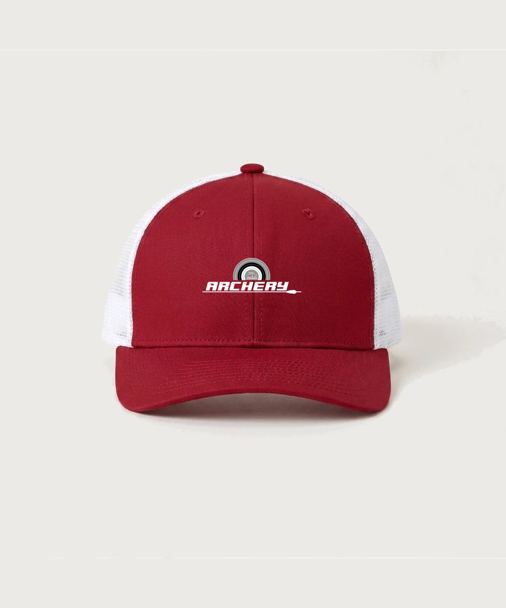 Heart Shot Ministry Archery Team Store - Deep Red/ White Sport-Tek Club Trucker Cap STC46