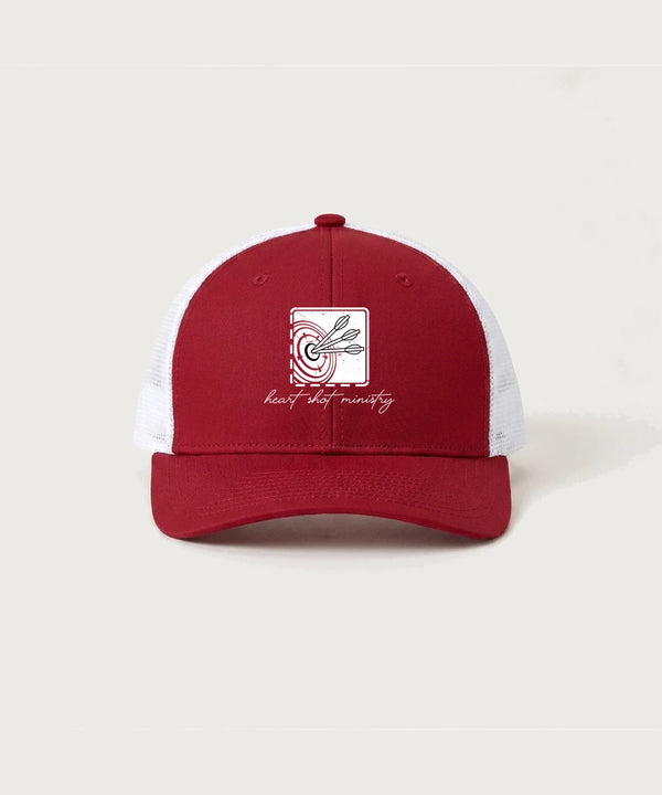 Heart Shot Ministry Archery Team Store - Deep Red/ White Sport-Tek Club Trucker Cap STC46