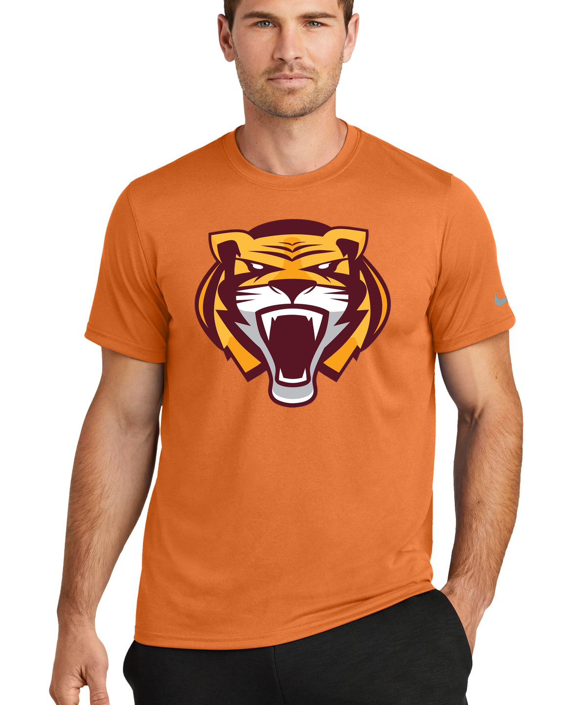 Stewartville Football - Desert Orange Nike Swoosh Sleeve rLegend Tee NKDX8730