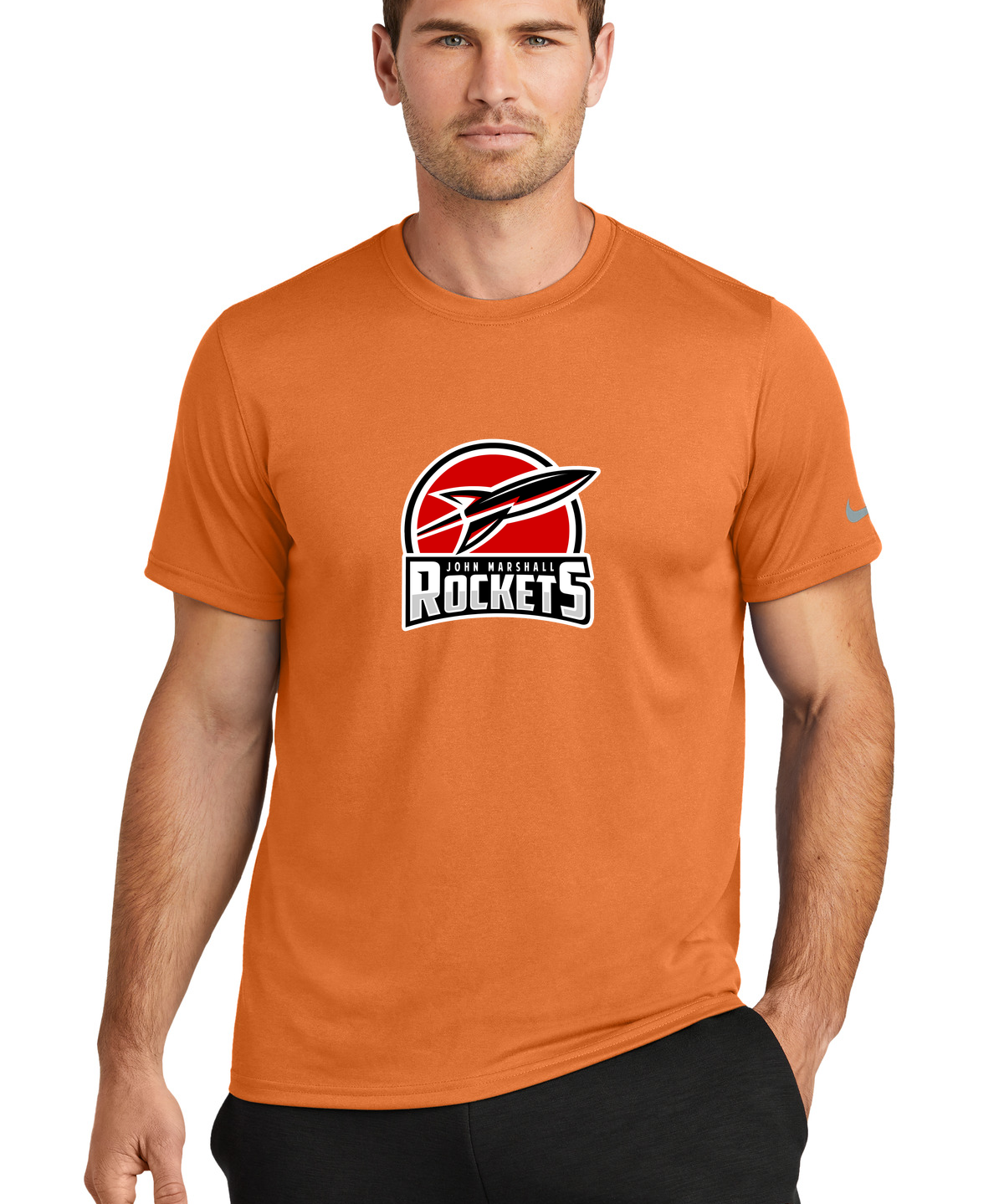 John Marshall Swim Dive - Desert Orange Nike Swoosh Sleeve rLegend Tee NKDX8730