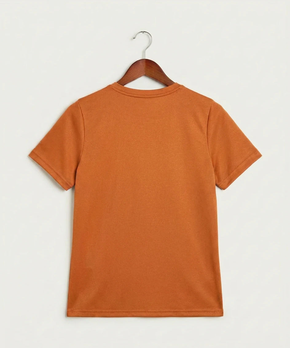 Hutchinson High School Football (Boys) - Desert Orange Nike Youth Swoosh Sleeve rLegend Tee NKDX8787 (back)