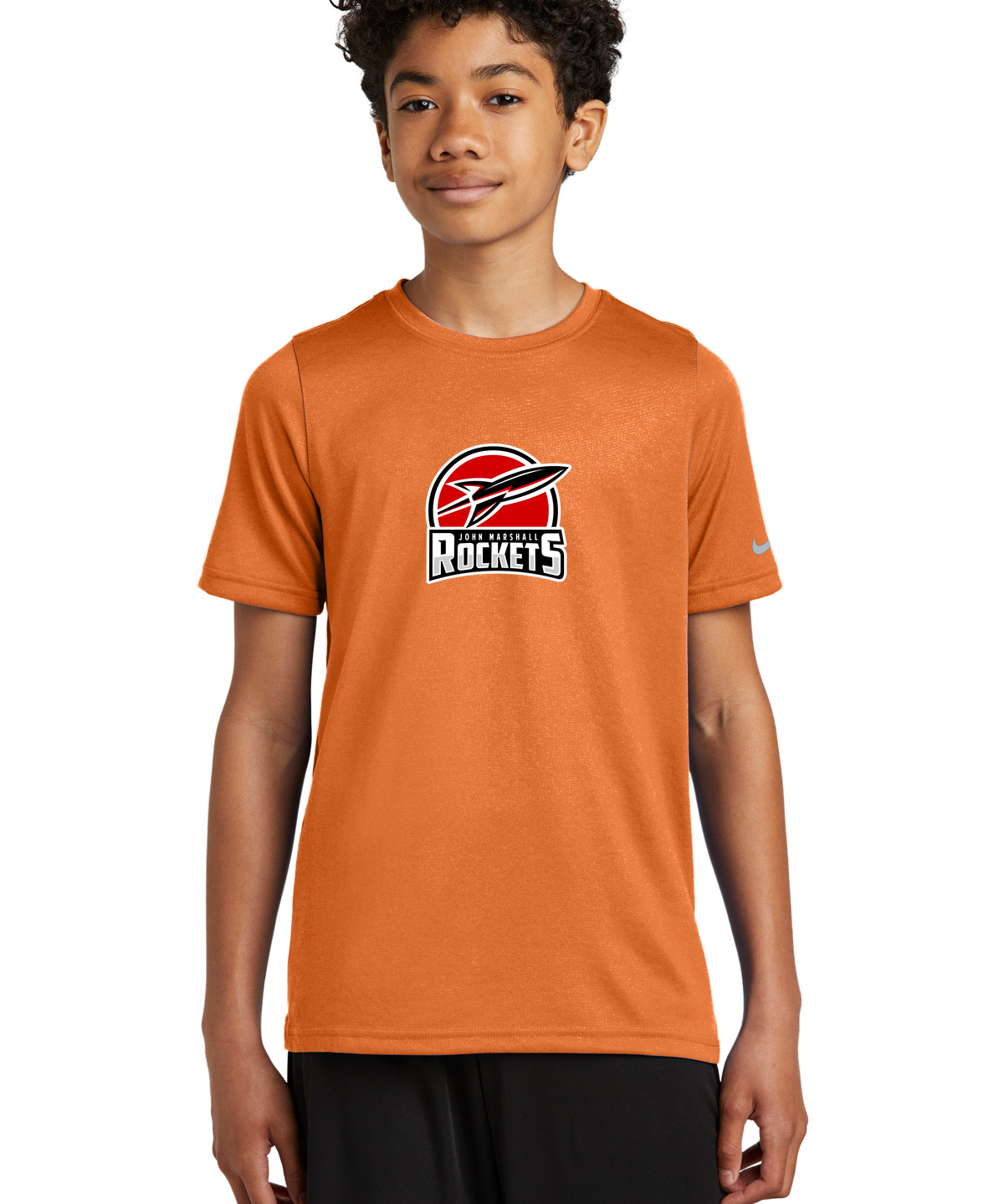 John Marshall Swim Dive - Desert Orange Nike Youth Swoosh Sleeve rLegend Tee NKDX8787