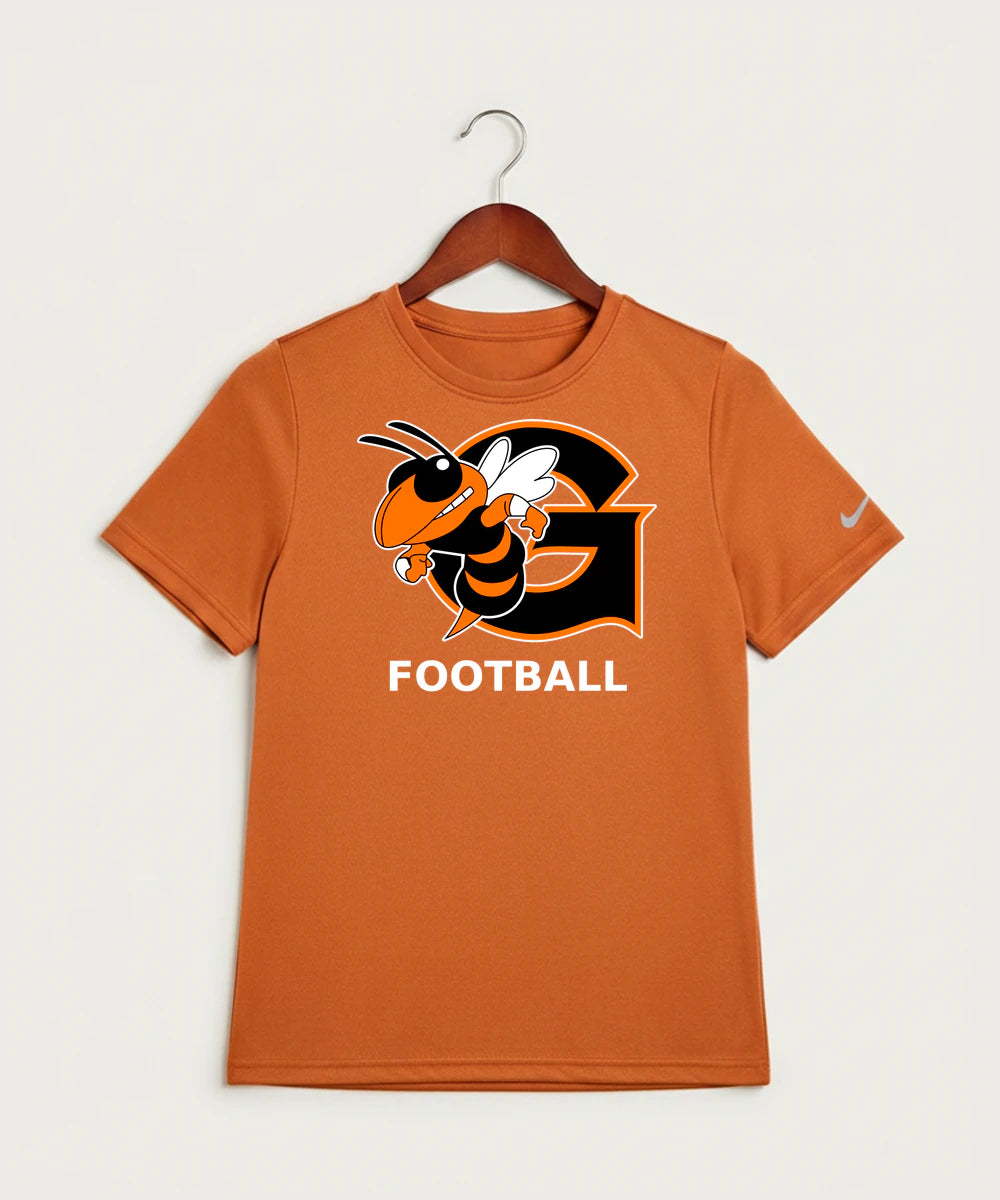 Giltner High School Football - Desert Orange Nike Youth Swoosh Sleeve rLegend Tee NKDX8787