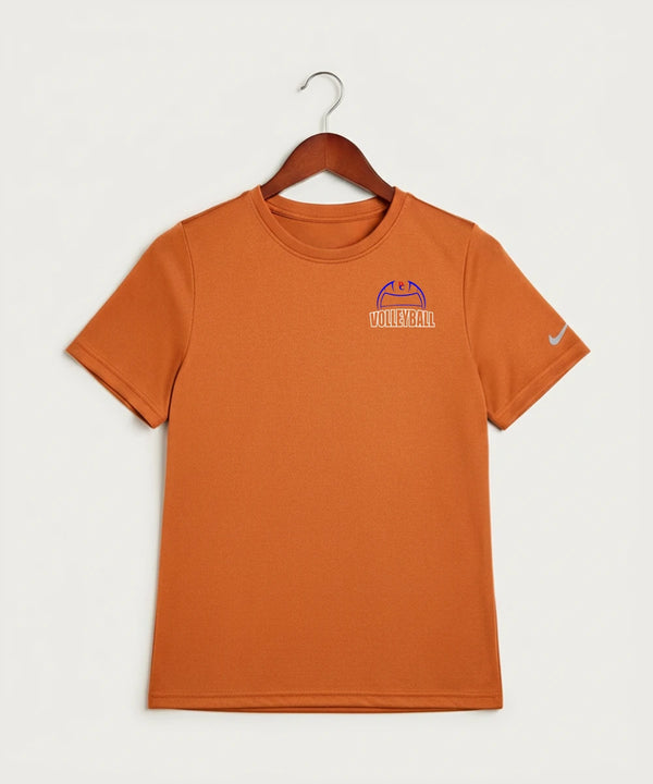 Davenport Central High School Volleyball (Girls) - Desert Orange Nike Youth Swoosh Sleeve rLegend Tee NKDX8787