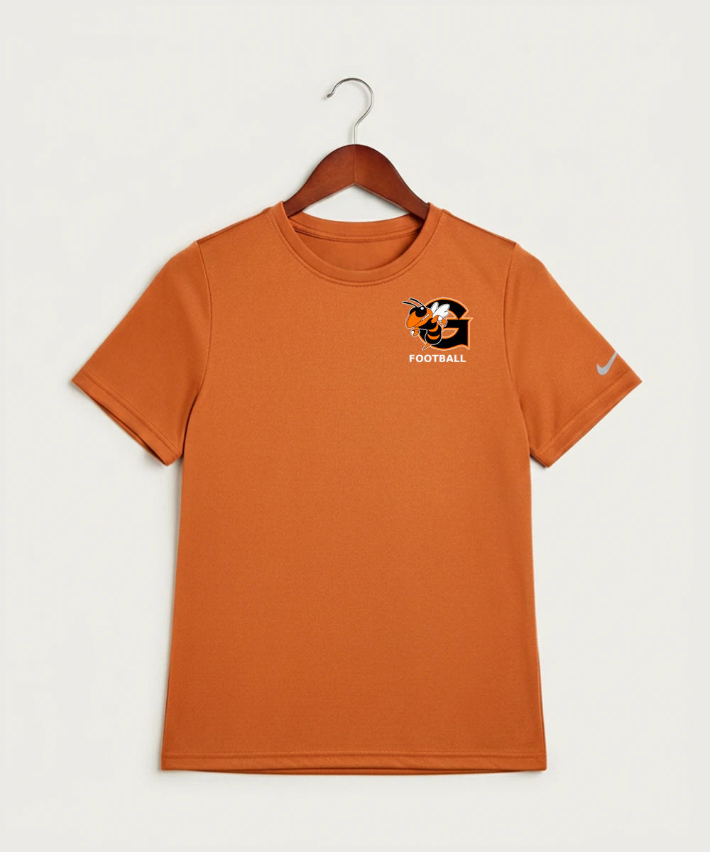 Giltner High School Football - Desert Orange Nike Youth Swoosh Sleeve rLegend Tee NKDX8787