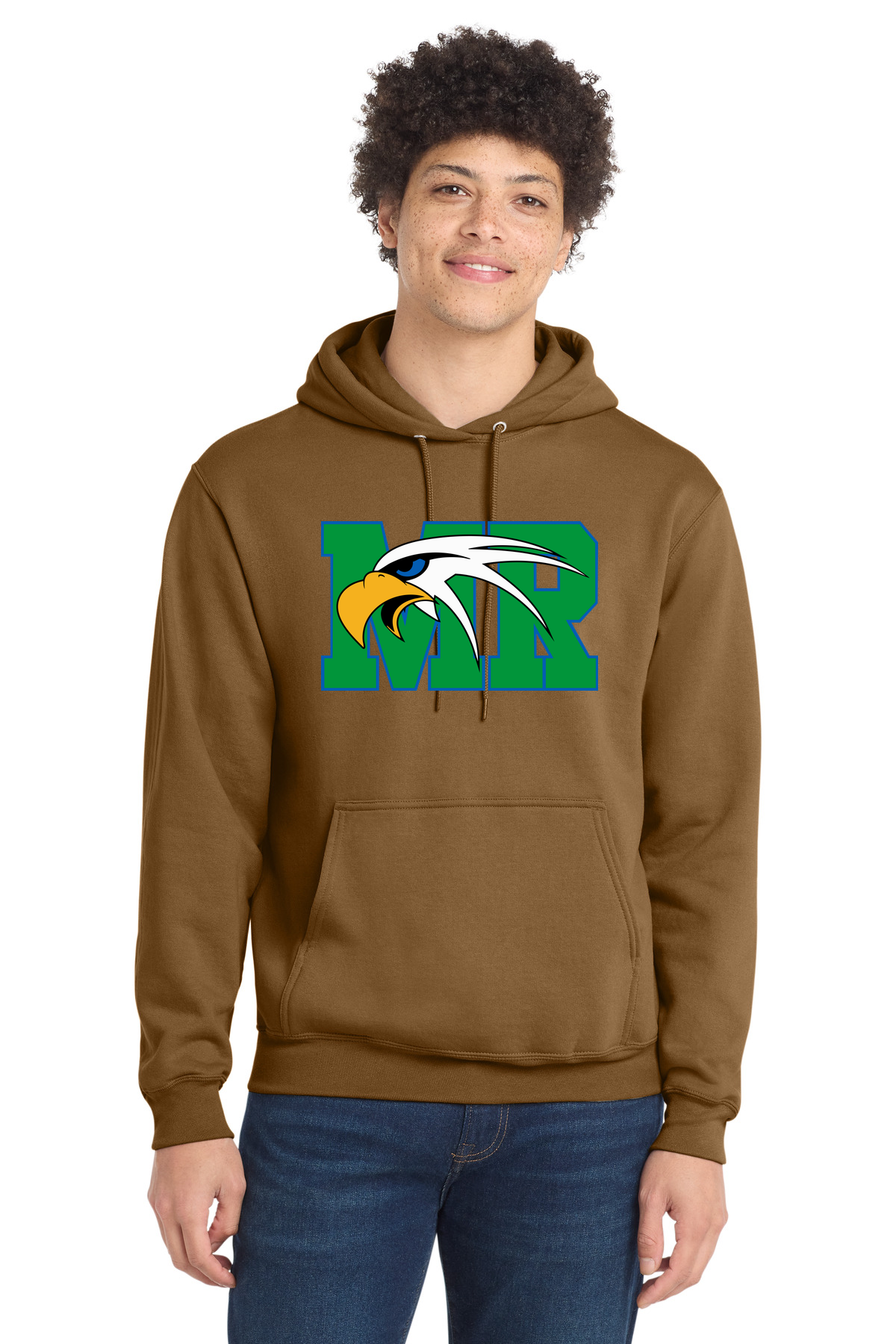 Maple River High School hockey_boys - Duck Brown Port & Co Core Fleece Pullover Hooded Sweatshirt. PC78H