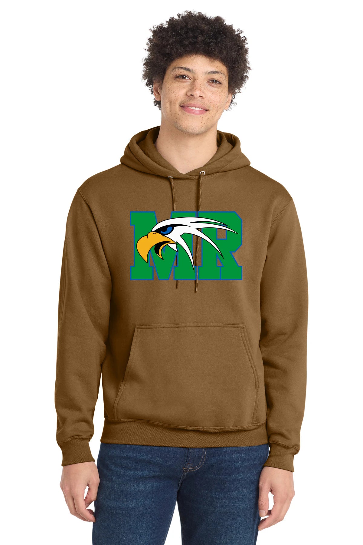 Maple River High School hockey_boys - Duck Brown Port & Co Core Fleece Pullover Hooded Sweatshirt. PC78H