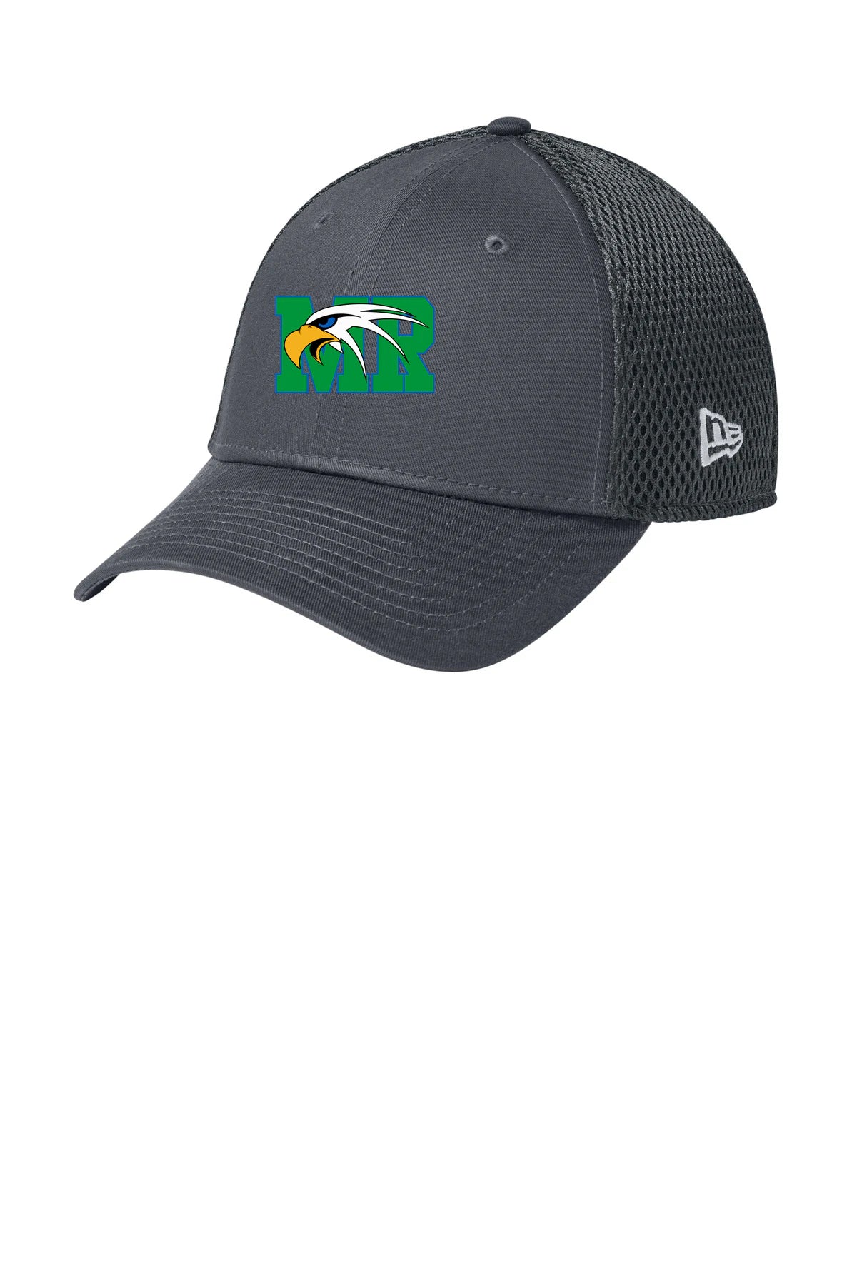 Maple River High School hockey_boys - Flag Charcoal/ Charcoal New Era - Stretch Mesh Cap. NE1020