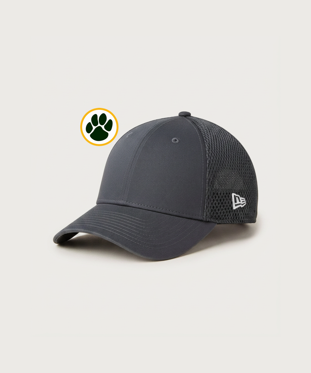 Ashwaubenon High School Football (Boys) - Flag Charcoal/ Charcoal New Era - Stretch Mesh Cap. NE1020