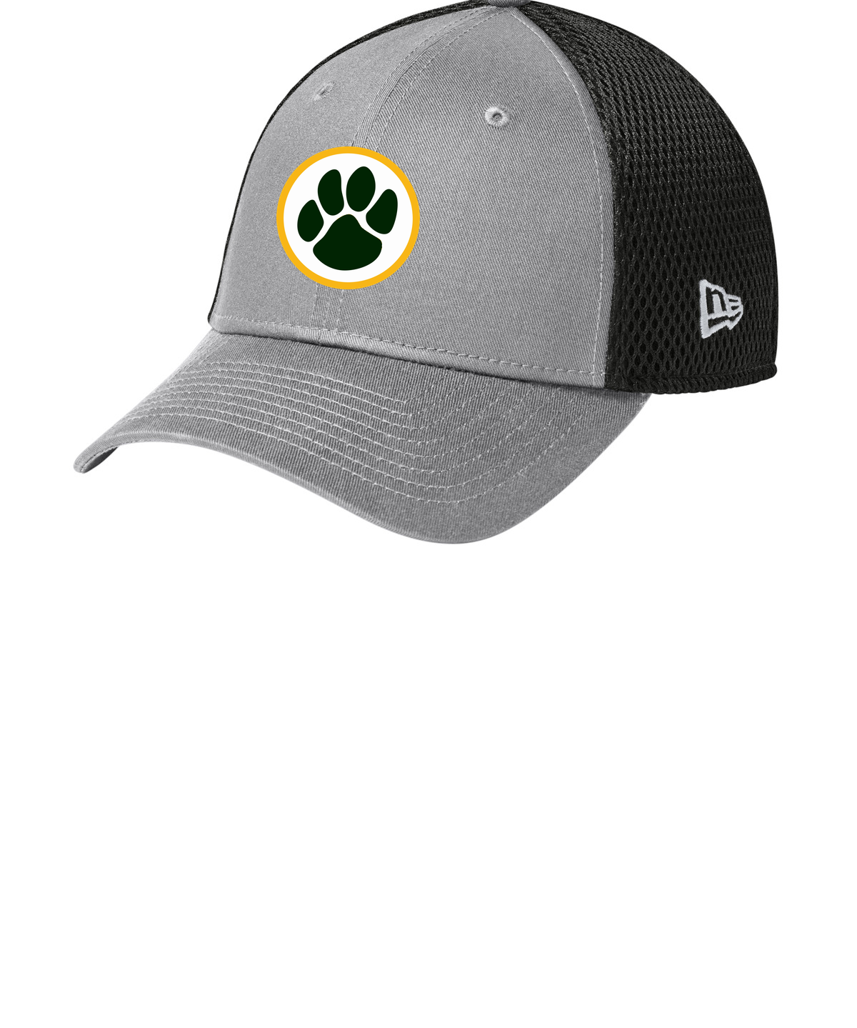 Ashwaubenon High School Football (Boys) - Flag Grey/ Black New Era - Stretch Mesh Cap. NE1020