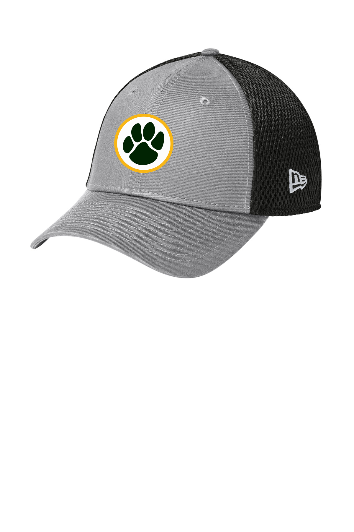 Ashwaubenon High School Football (Boys) - Flag Grey/ Black New Era - Stretch Mesh Cap. NE1020