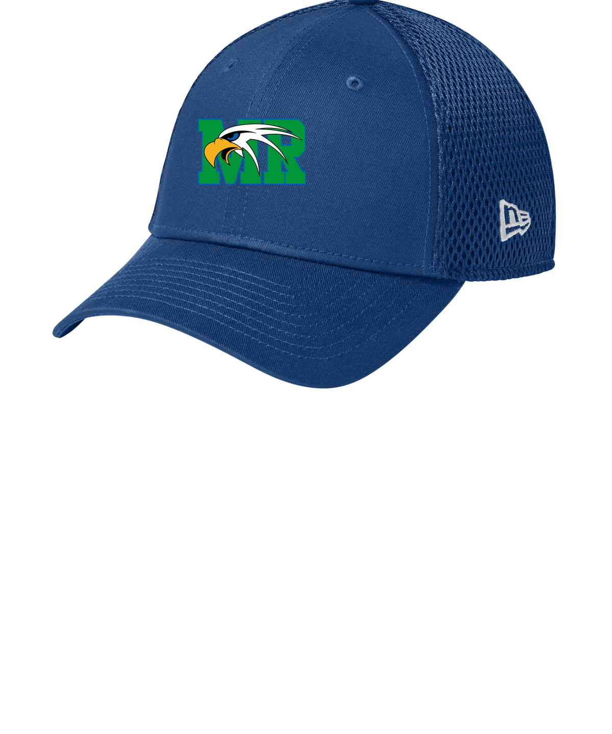 Maple River High School hockey_boys - Flag Royal/ Royal New Era - Stretch Mesh Cap. NE1020