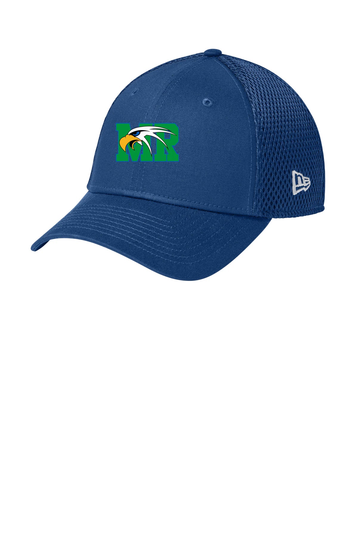 Maple River High School hockey_boys - Flag Royal/ Royal New Era - Stretch Mesh Cap. NE1020
