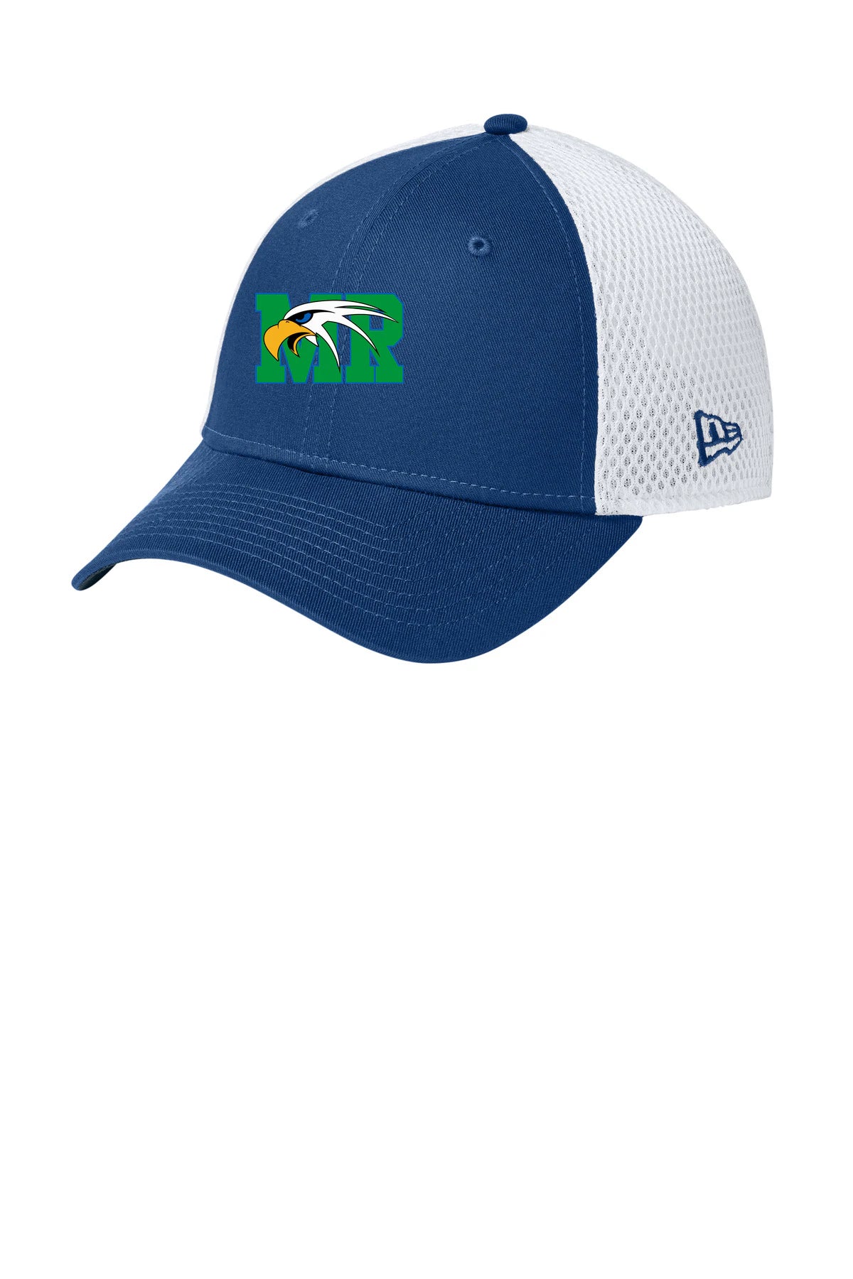 Maple River High School hockey_boys - Flag Royal/ White New Era - Stretch Mesh Cap. NE1020