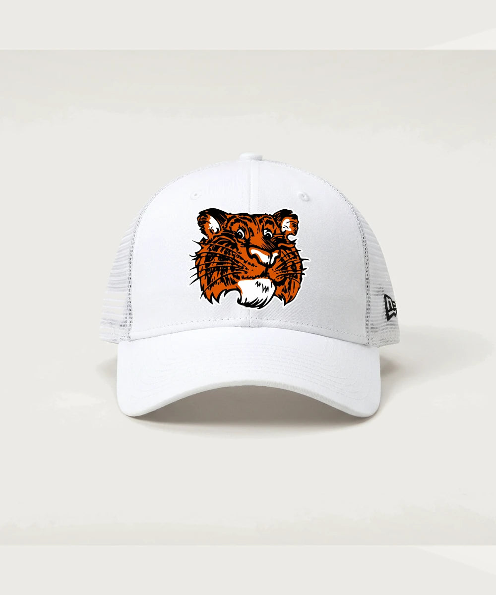 Browerville Public High School Athletics Coed - Flag White/ White New Era - Stretch Mesh Cap. NE1020