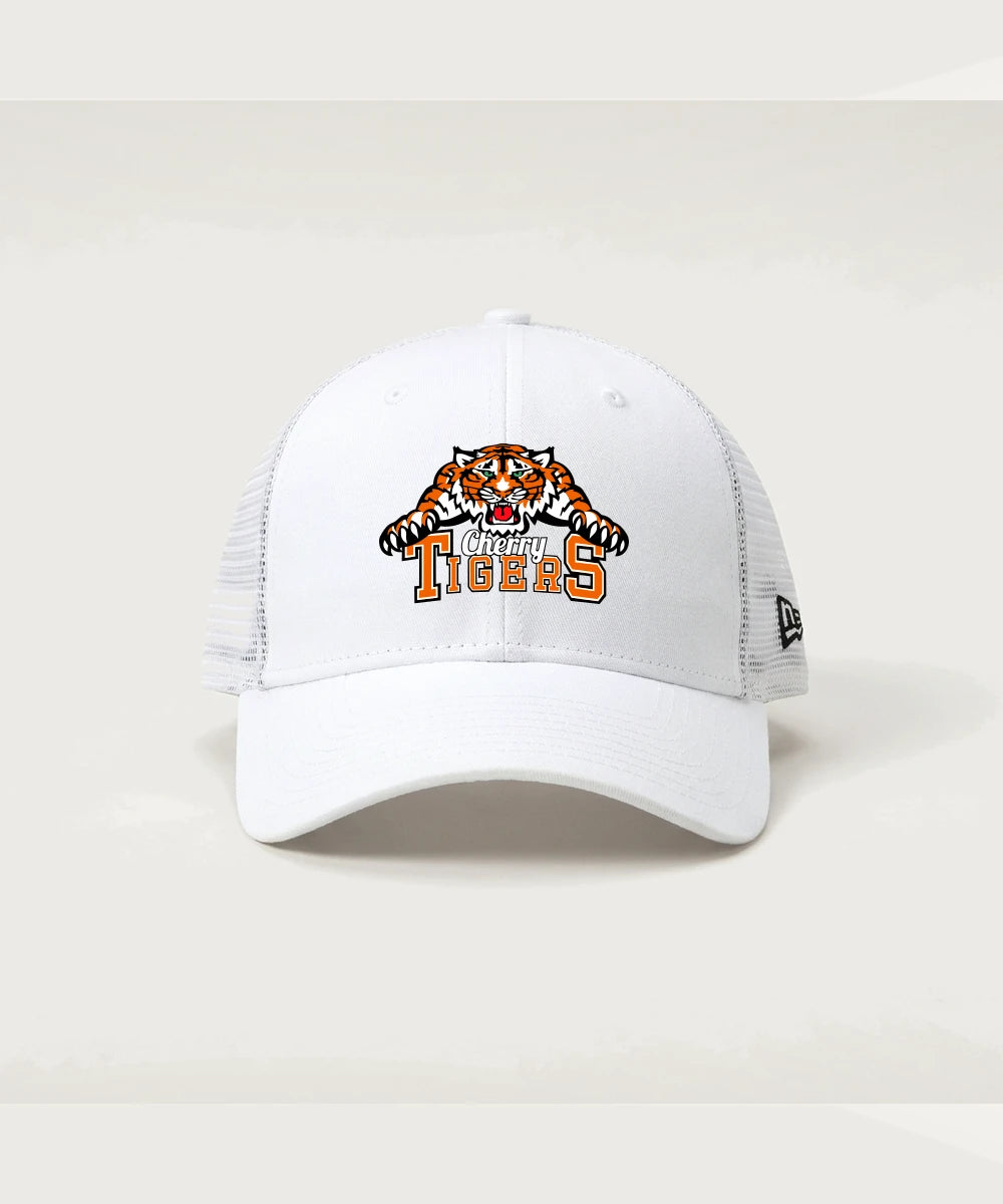 Cherry High School Athletics Coed - Flag White/ White New Era - Stretch Mesh Cap. NE1020
