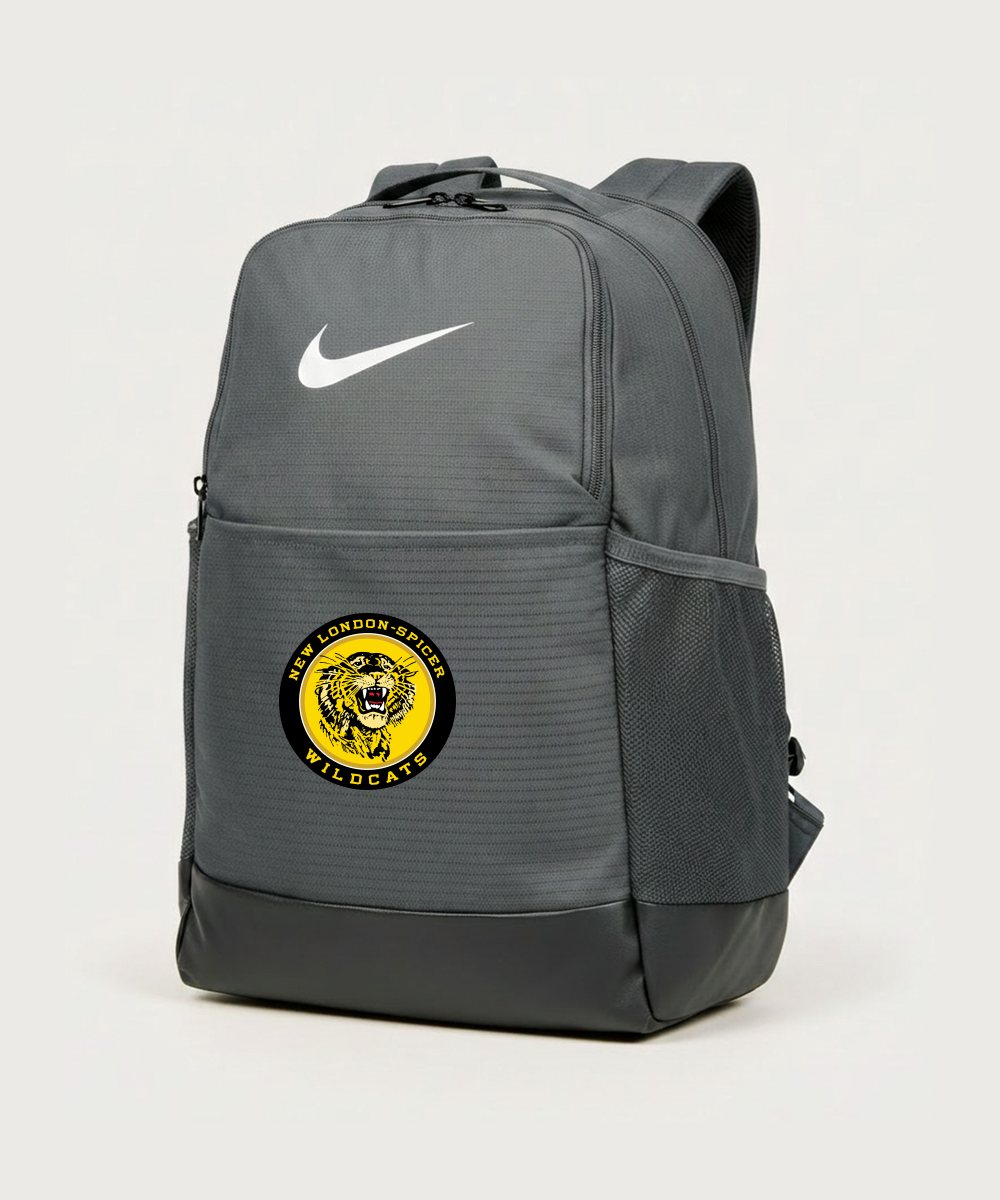 New London Spicer High School Football (Boys) - Flint Grey Nike Brasilia Medium Backpack NKDH7709