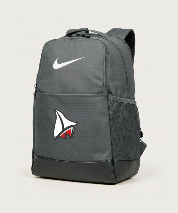 Detroit Lakes Community High School Football (Boys) - Flint Grey Nike Brasilia Medium Backpack NKDH7709