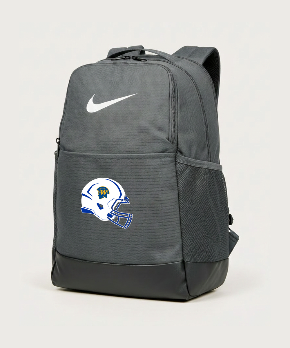 Wayzata High School Football (Boys) - Flint Grey Nike Brasilia Medium Backpack NKDH7709