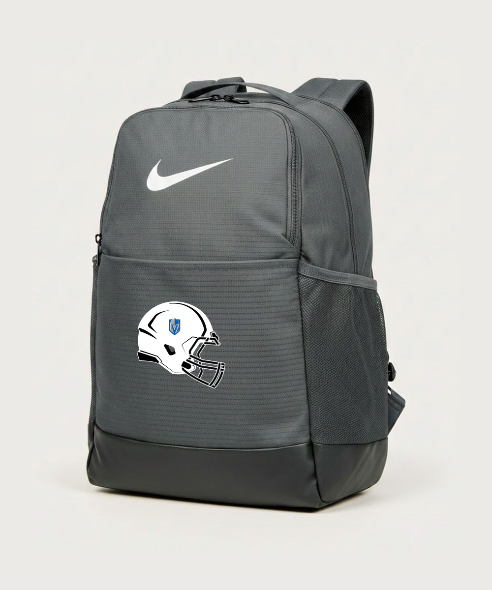 Lake Crystal-Welcome-Memorial High School Football (Boys) - Flint Grey Nike Brasilia Medium Backpack NKDH7709