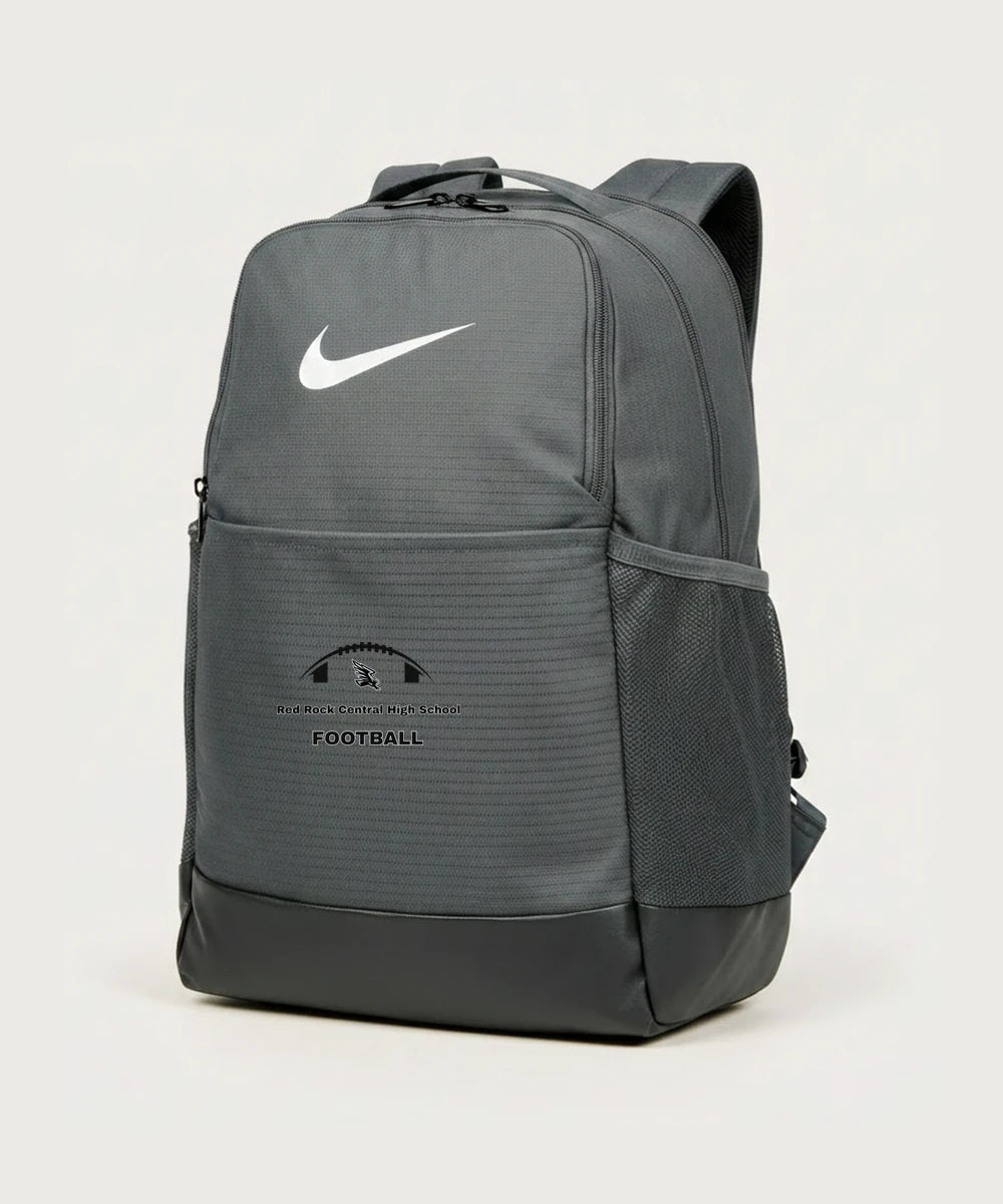 Red Rock Central High School Football (Boys) - Flint Grey Nike Brasilia Medium Backpack NKDH7709