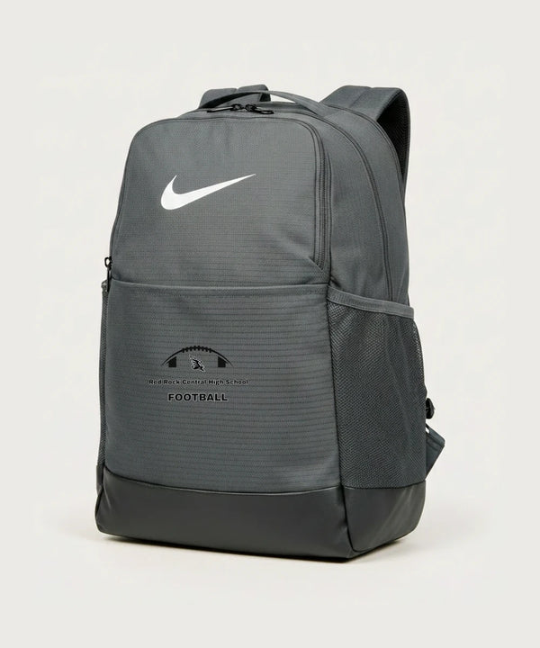 Red Rock Central High School Football (Boys) - Flint Grey Nike Brasilia Medium Backpack NKDH7709