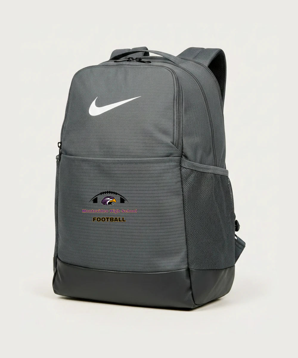Montevideo High School Football (Boys) - Flint Grey Nike Brasilia Medium Backpack NKDH7709