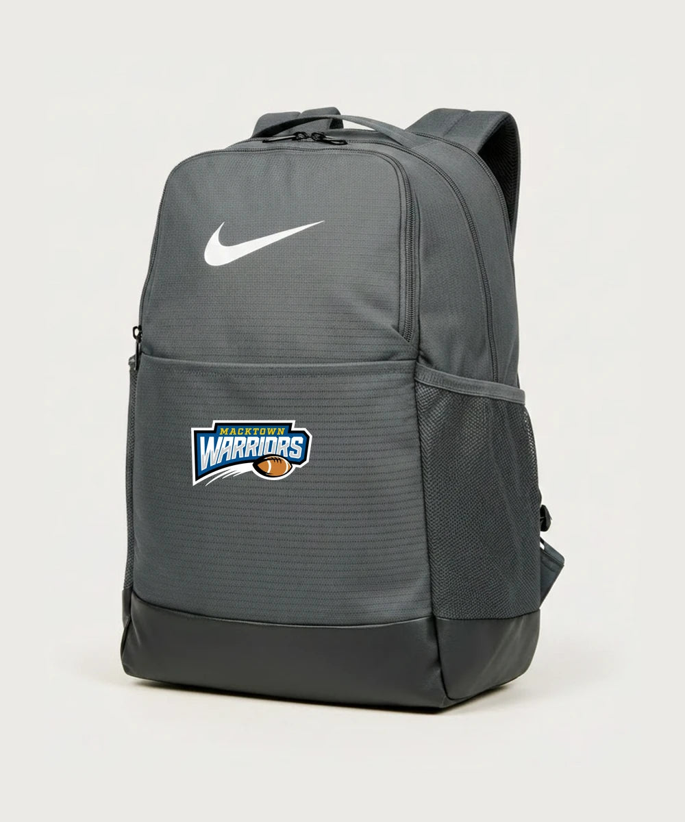Macktown Warriors Football (Boys) - Flint Grey Nike Brasilia Medium Backpack NKDH7709