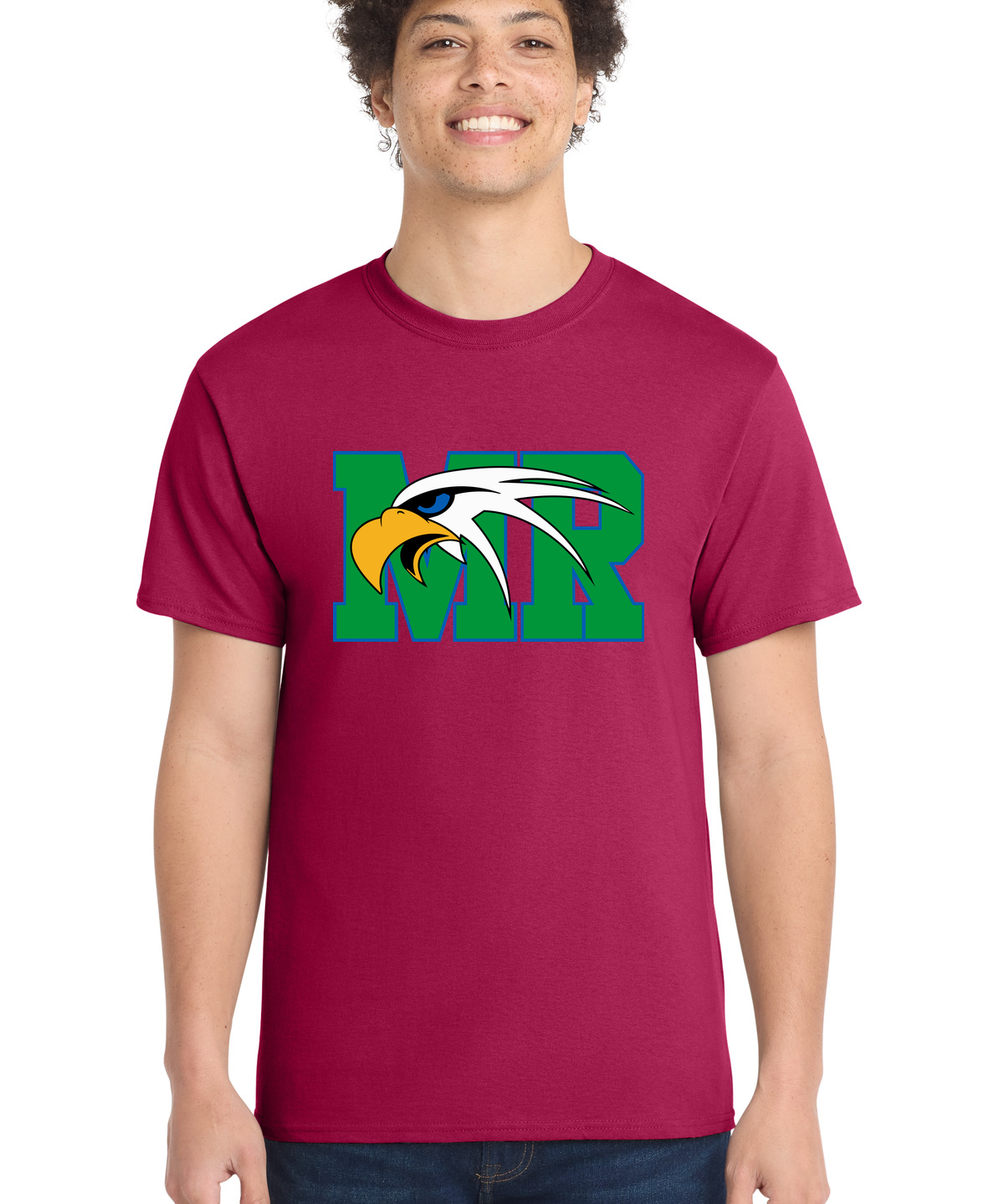 Maple River High School hockey_boys - Flush Pink Port & Co Core Cotton Tee. PC54