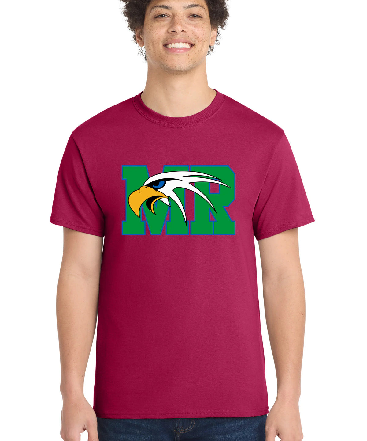 Maple River High School hockey_boys - Flush Pink Port & Co Core Cotton Tee. PC54