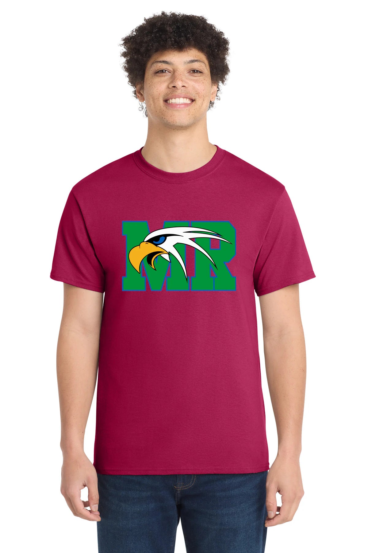 Maple River High School hockey_boys - Flush Pink Port & Co Core Cotton Tee. PC54