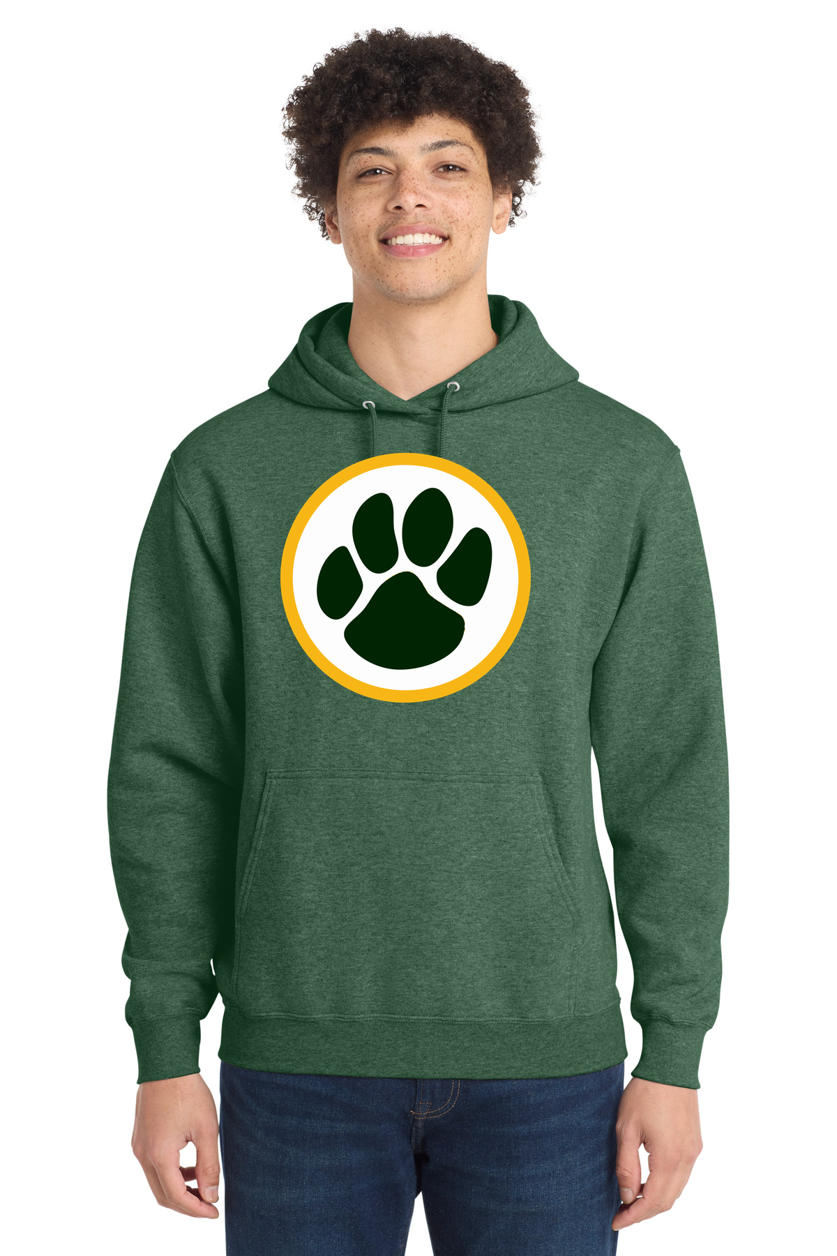 Ashwaubenon High School Football (Boys) - Forest Green Heather Port & Co Core Fleece Pullover Hooded Sweatshirt. PC78H