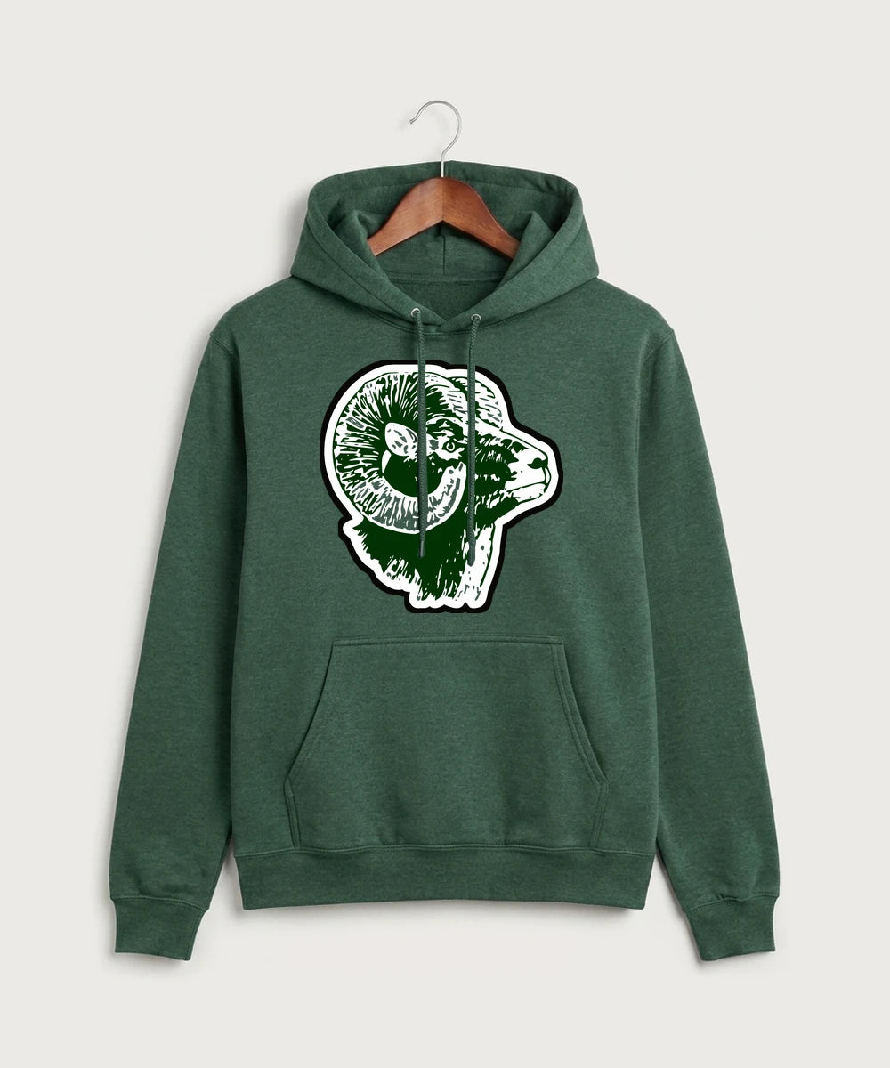 Roseau High School Football (Boys) - Forest Green Heather Port & Co Core Fleece Pullover Hooded Sweatshirt. PC78H