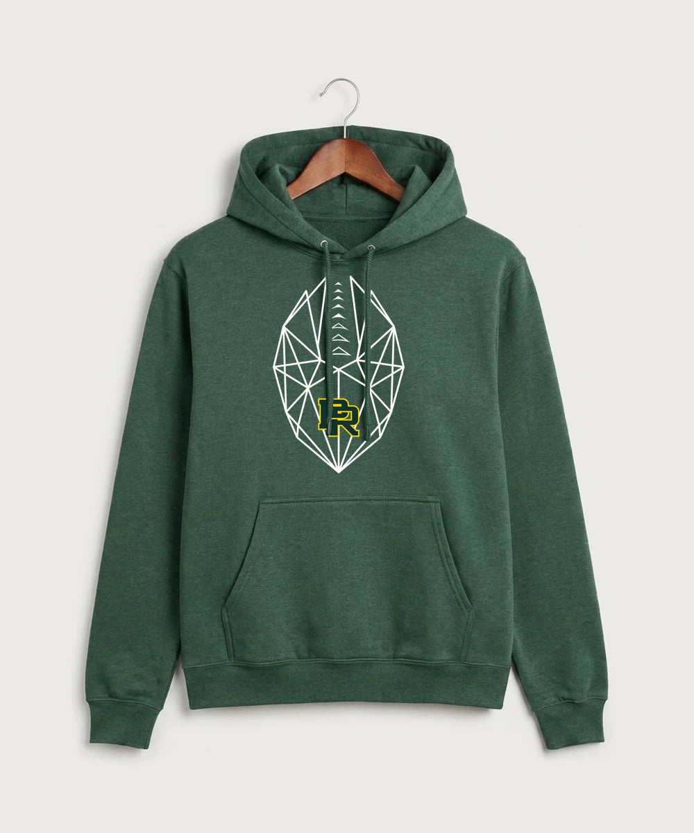 Proctor High School Football (Boys) - Forest Green Heather Port & Co Core Fleece Pullover Hooded Sweatshirt. PC78H