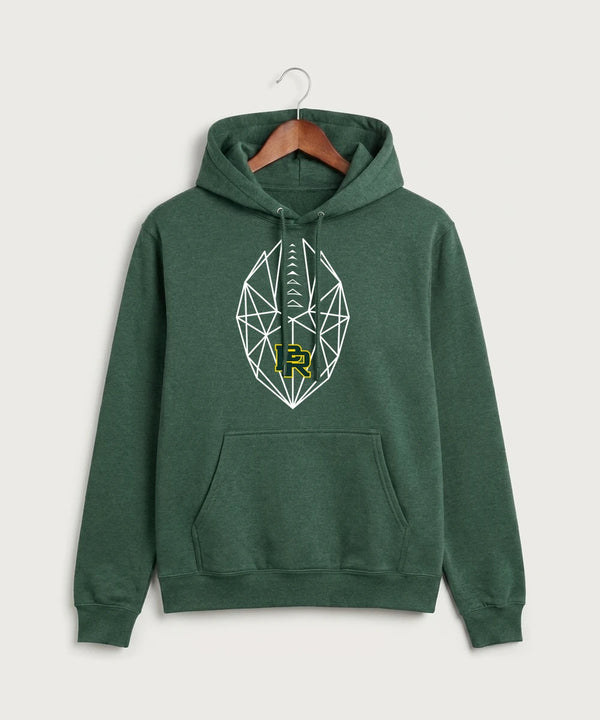 Proctor High School Football (Boys) - Forest Green Heather Port & Co Core Fleece Pullover Hooded Sweatshirt. PC78H