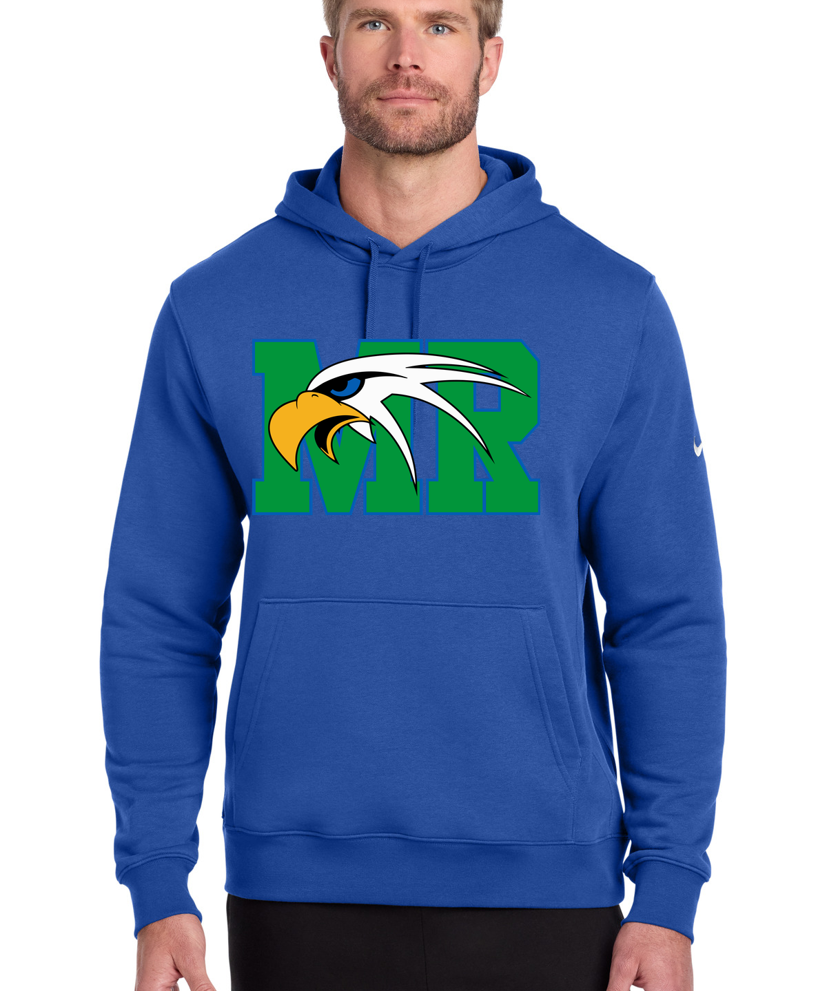 Maple River High School hockey_boys - Game Royal Nike Club Fleece Sleeve Swoosh Pullover Hoodie NKDR1499