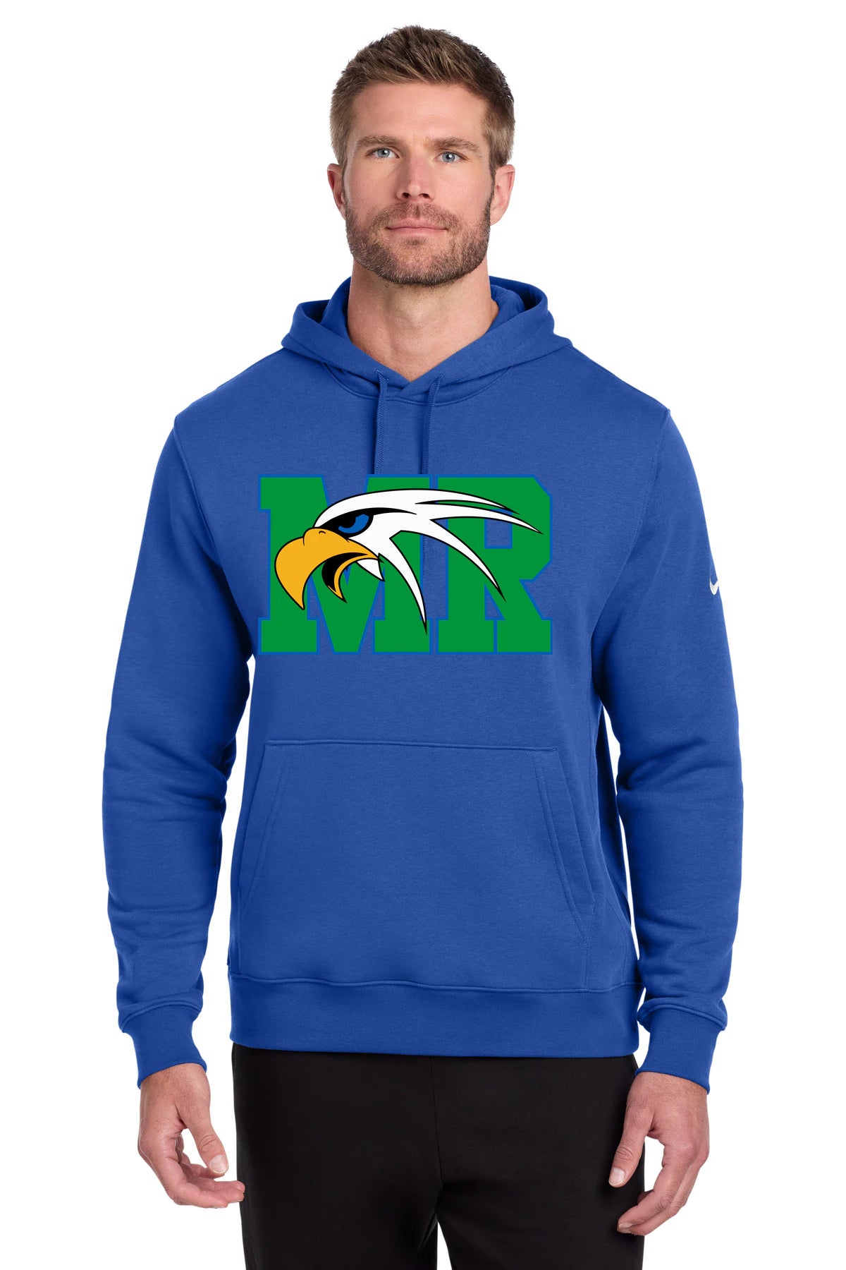 Maple River High School hockey_boys - Game Royal Nike Club Fleece Sleeve Swoosh Pullover Hoodie NKDR1499