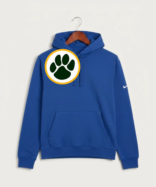Ashwaubenon High School Football (Boys) - Game Royal Nike Club Fleece Sleeve Swoosh Pullover Hoodie NKDR1499