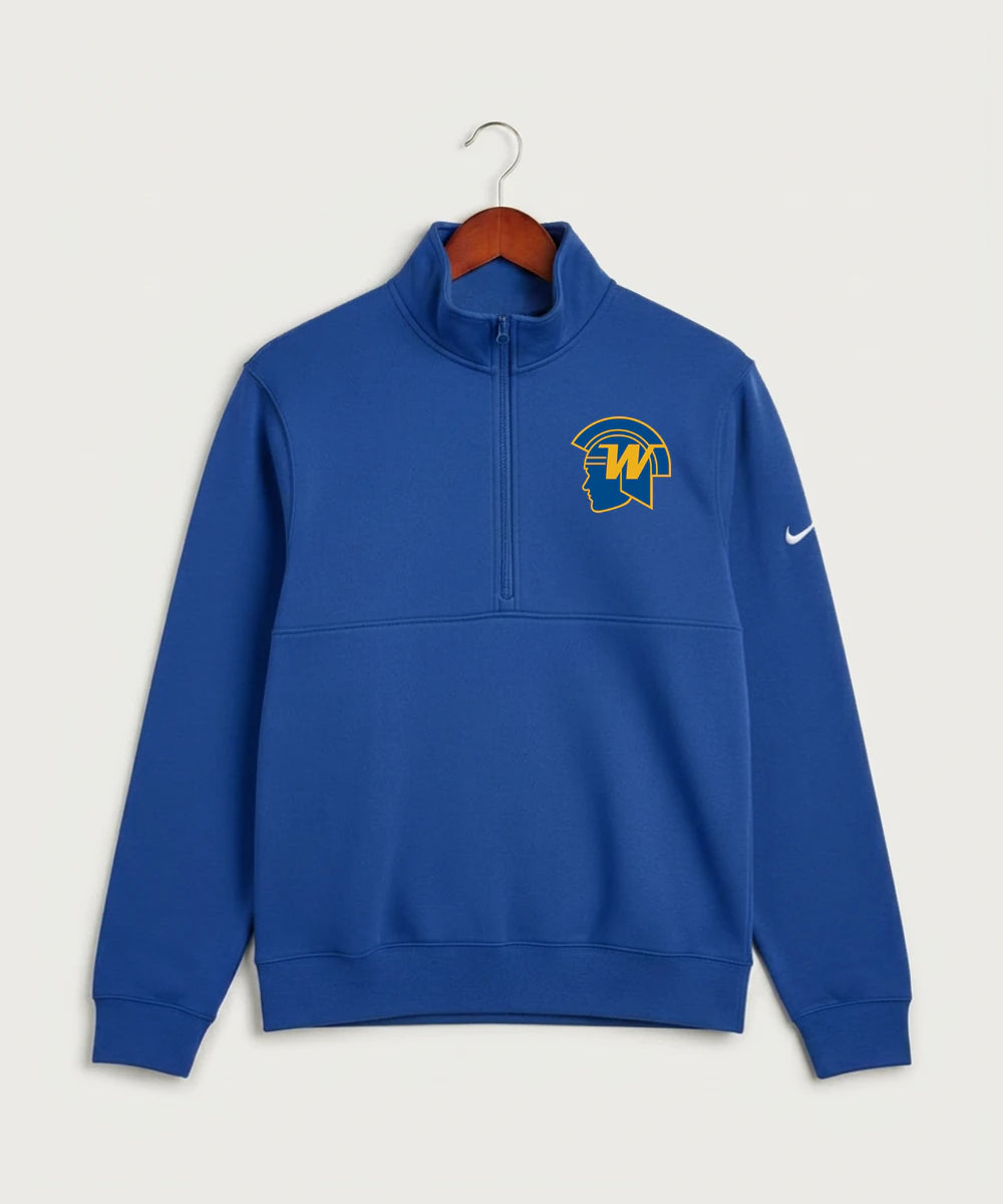 Wayzata High School Football (Boys) - Game Royal Nike Club Fleece Sleeve Swoosh 1/2-Zip NKDX6718