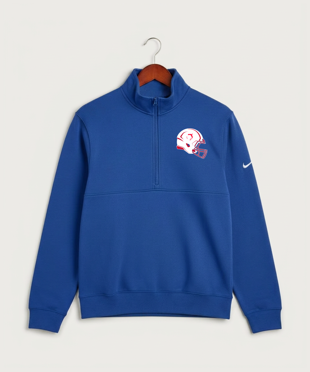 Bertha Hewitt High School Football (Boys) - Game Royal Nike Club Fleece Sleeve Swoosh 1/2-Zip NKDX6718