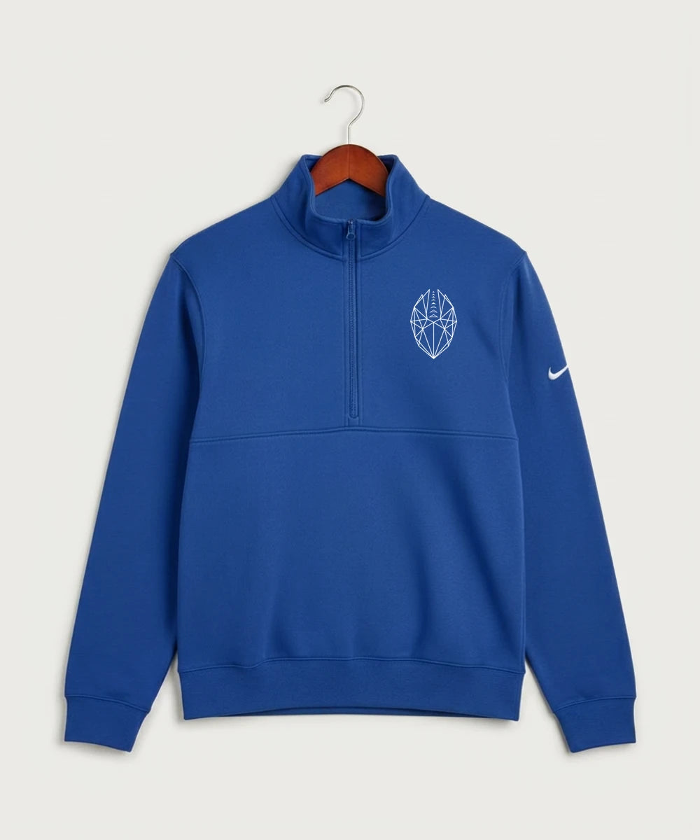 West Bend West High School Football - Game Royal Nike Club Fleece Sleeve Swoosh 1/2-Zip NKDX6718