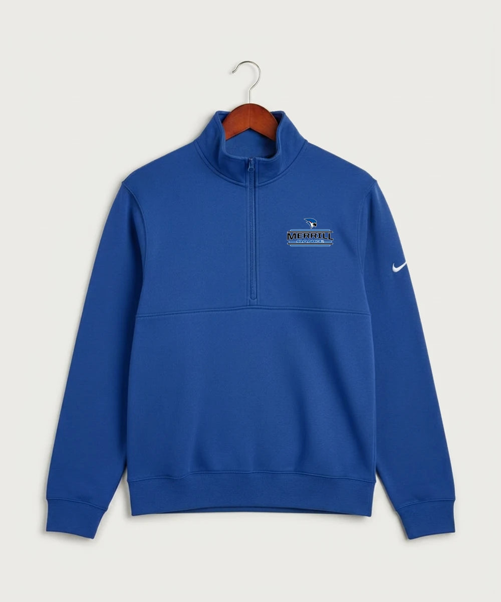 Merrill Dance and Cheer - Game Royal Nike Club Fleece Sleeve Swoosh 1/2-Zip NKDX6718